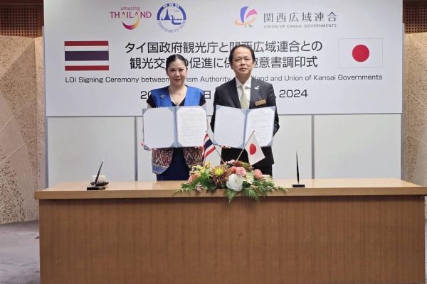 Tourism Authority of Thailand and Japan’s Union of Kansai Governments sign letter of intent for two-way tourism